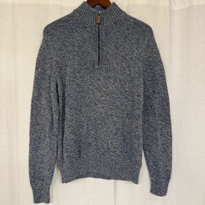 St. John's Bay Men's Blue Heather quarter-Zip thick cotton sweater